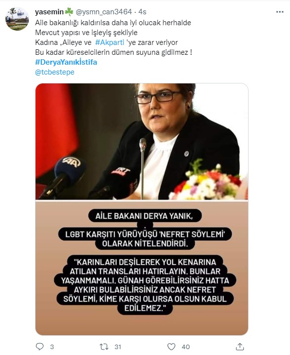 Foto - Sosyal medyada büyük tepki! 'Aile'ye sahip çıkan vatandaşları hedef alan Derya Yanık'a 'istifa' çağrısı! 