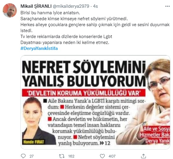 Foto - Sosyal medyada büyük tepki! 'Aile'ye sahip çıkan vatandaşları hedef alan Derya Yanık'a 'istifa' çağrısı! 
