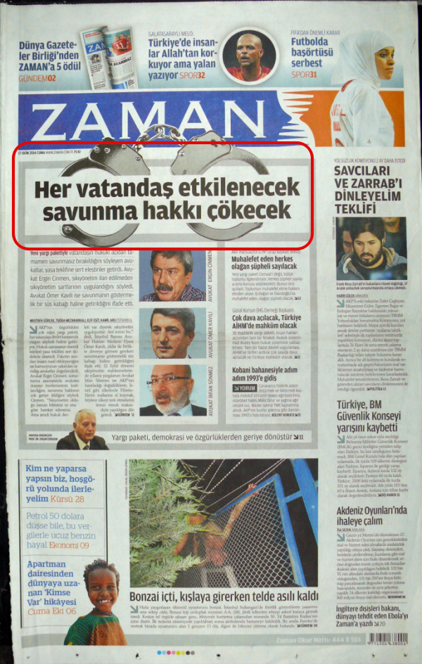 Foto - Sözcü, FETÖ'cülük yaparken, AK Parti iktidarını, Hitler yasaları çıkartmakla suçlamıştı!