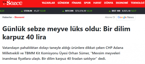 Foto - Sözcü ve Cumhuriyet’e müjde! Dilim karpuz geldi başlasın algı