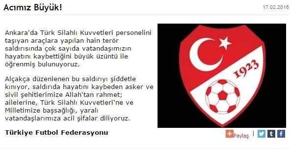 Foto - Spor camiası Ankara saldırısı için ne dedi?