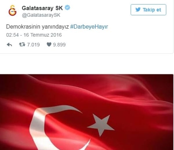 Foto - Spor dünyası darbe girişimine sessiz kalmadı