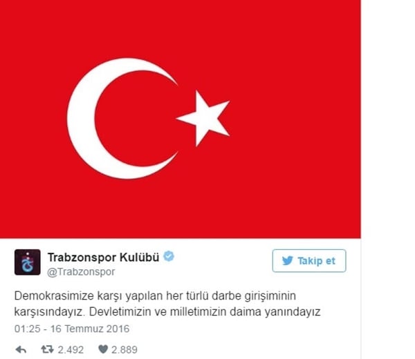 Foto - Spor dünyası darbe girişimine sessiz kalmadı
