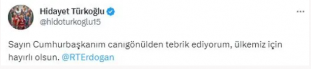 Foto - Spor dünyasından Cumhurbaşkanı Erdoğan'a tebrik mesajları