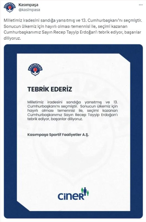 Foto - Spor dünyasından Cumhurbaşkanı Erdoğan'a tebrik mesajları