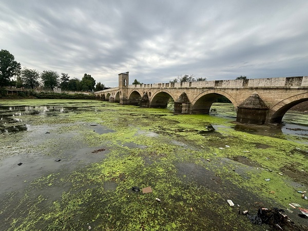 Foto - Su akışı tamamen durdu! İşte Tunca Nehri'nin korkutan son hali