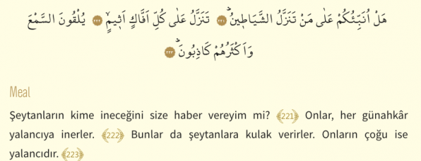 Foto - Şuara Suresi Arapça okunuşu ve Şuara Suresi Türkçe meali: