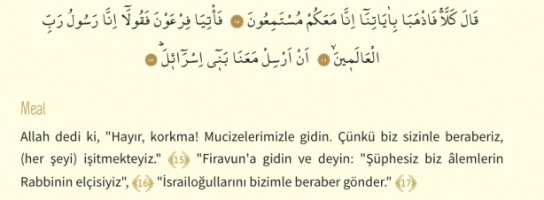 Foto - Şuara Suresi Arapça okunuşu ve Şuara Suresi Türkçe meali: