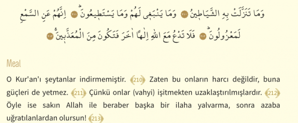 Foto - Şuara Suresi Arapça okunuşu ve Şuara Suresi Türkçe meali: