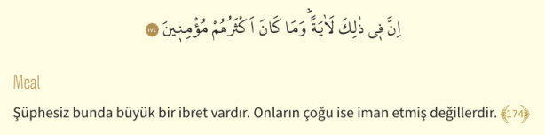 Foto - Şuara Suresi Arapça okunuşu ve Şuara Suresi Türkçe meali: