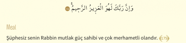 Foto - Şuara Suresi Arapça okunuşu ve Şuara Suresi Türkçe meali: