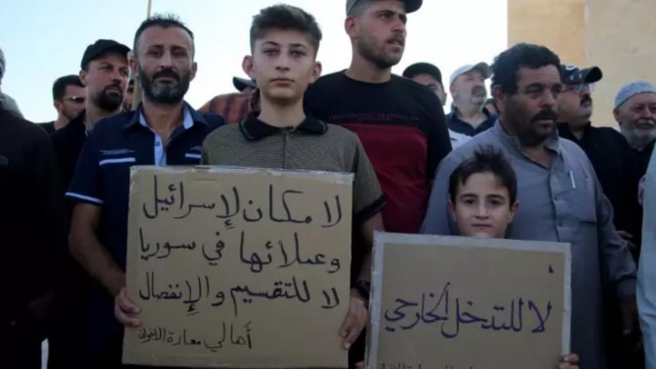 Foto - Suriye'deki Dürzilerden dikkat çeken hamle: Sokaklara döküldüler!