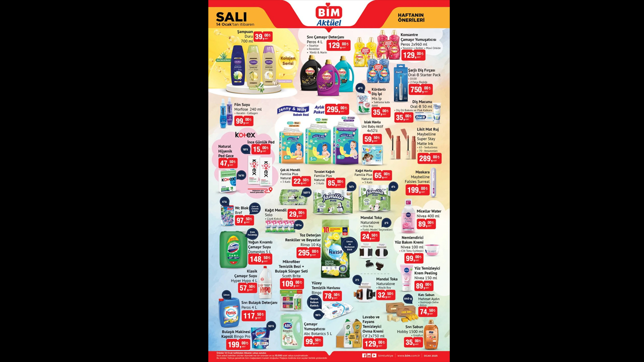 Foto - Süt, peynir, tavuk deterjan ve daha niceleri..! BİM’de 14 Ocak indirim yağmuru başlıyor