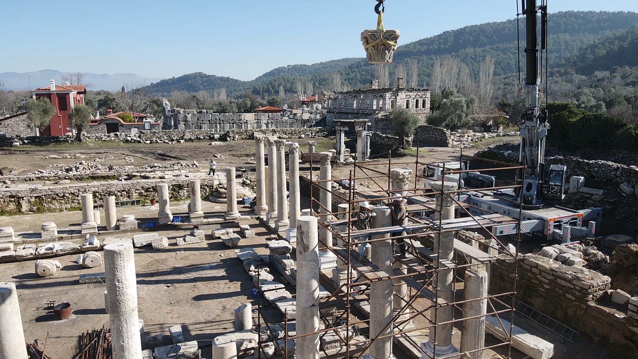 Foto - Sütunlar yeniden yükseldi! Stratonikeia’da tarih ayağa kalkıyor