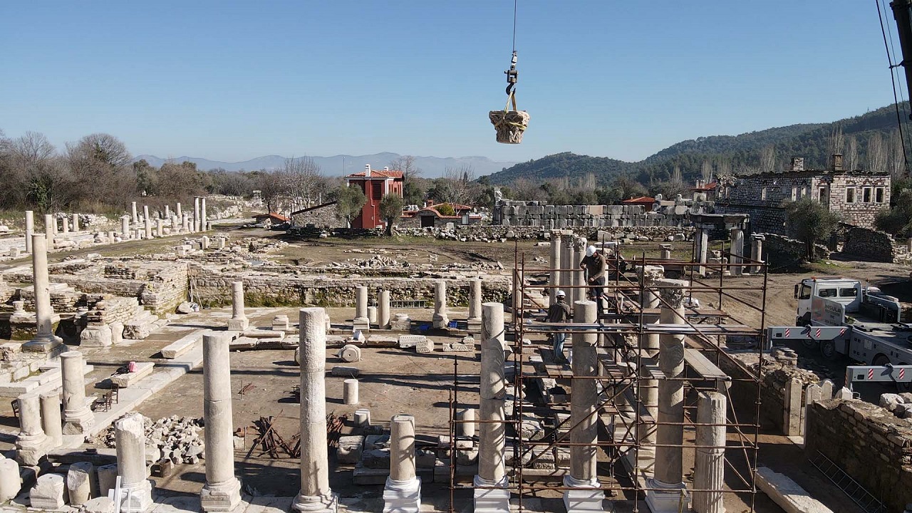 Foto - Sütunlar yeniden yükseldi! Stratonikeia’da tarih ayağa kalkıyor