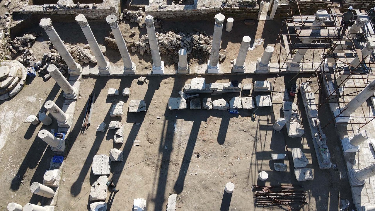 Foto - Sütunlar yeniden yükseldi! Stratonikeia’da tarih ayağa kalkıyor