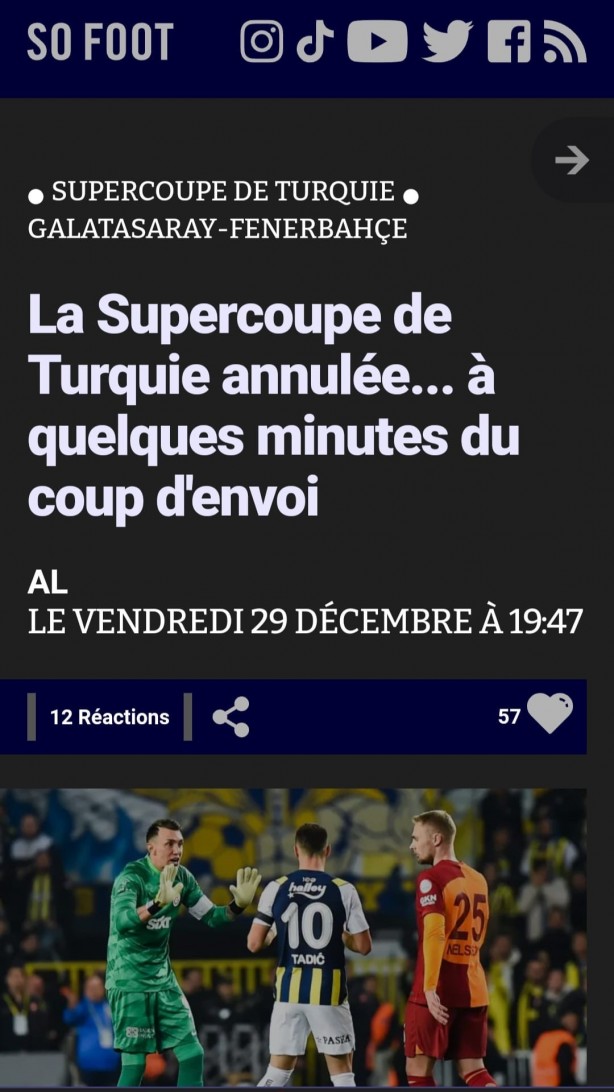 Foto - Suudi Arabistan'daki Süper Kupa finalinin iptali, Avrupa basınında geniş yankı buldu