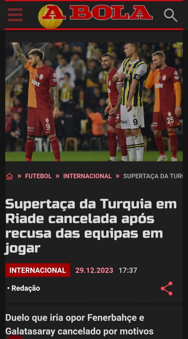 Foto - Suudi Arabistan'daki Süper Kupa finalinin iptali, Avrupa basınında geniş yankı buldu