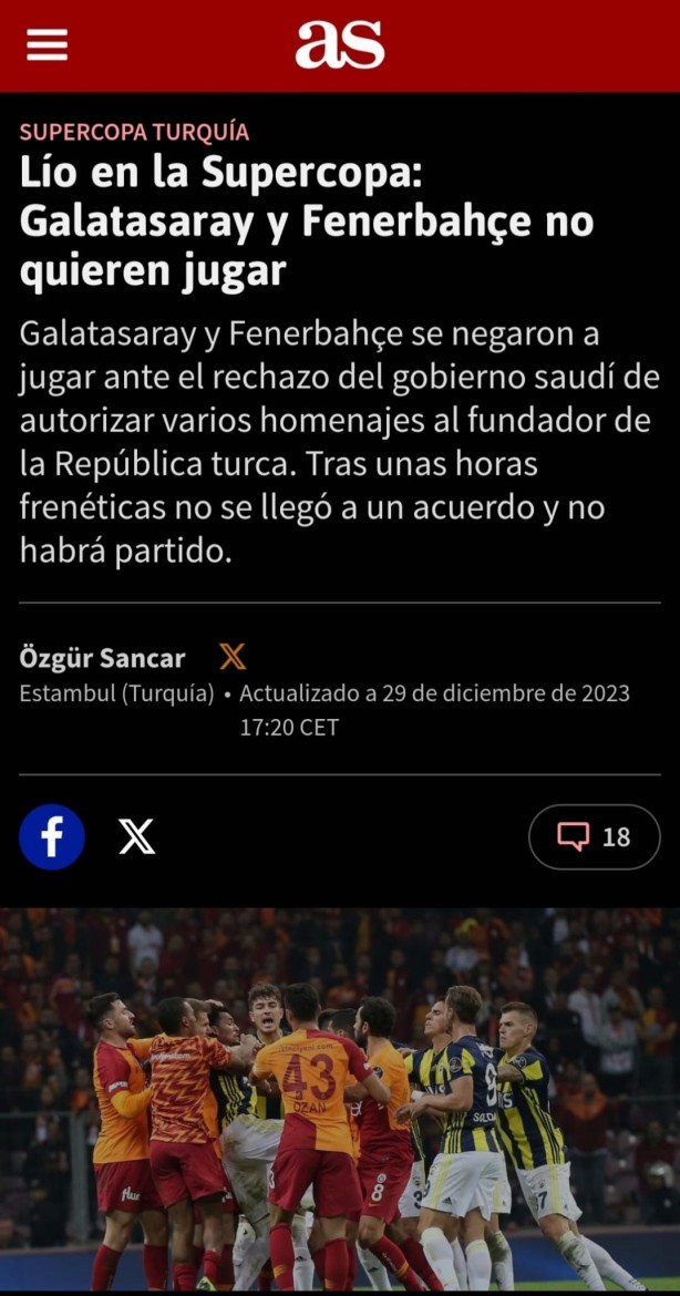 Foto - Suudi Arabistan'daki Süper Kupa finalinin iptali, Avrupa basınında geniş yankı buldu