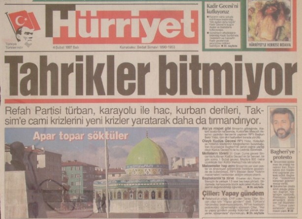 Foto - Taksim Camii’ne böyle karşı çıkmışlardı… Vesayetçilerin utanç manşetleri!