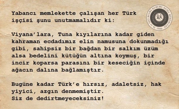 Foto - Tam 63 yıl önce tek teker söylenmiş! İşte Almanya’ya giden işçilere verilen nasihatler