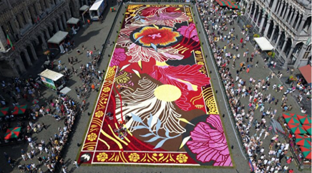 Foto - Tarihi meydan rengarenk! Bin 680 metrekarelik çiçekten halı