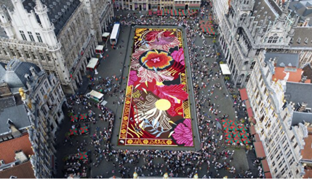 Foto - Tarihi meydan rengarenk! Bin 680 metrekarelik çiçekten halı