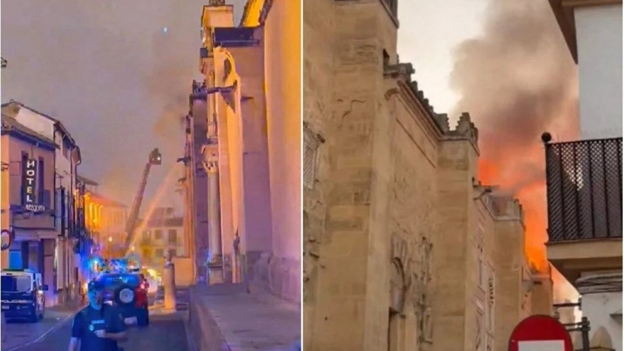 Tarihin kalbi alev aldı! İspanya'nın sembollerinden Kurtuba Camii’nde yangın!