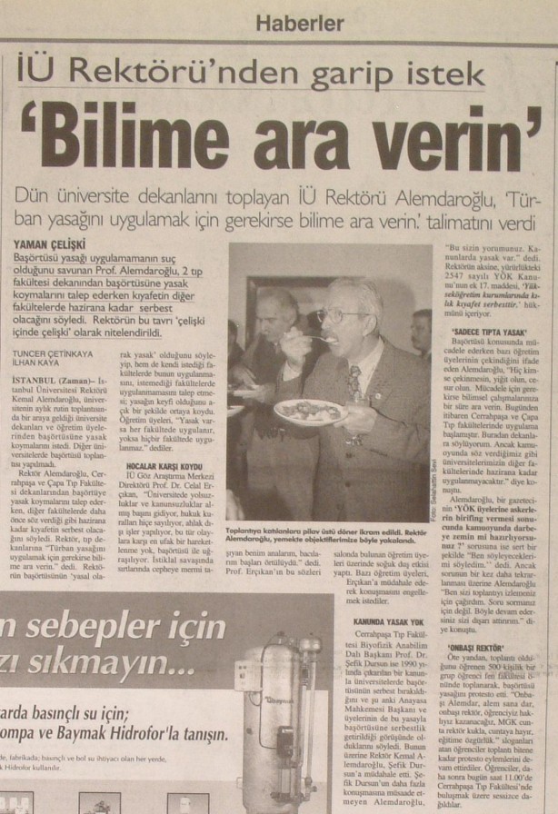 Foto - Tarihte bugün 14 Mart 1998... Başörtüsü yasağı için bilim askıya alındı