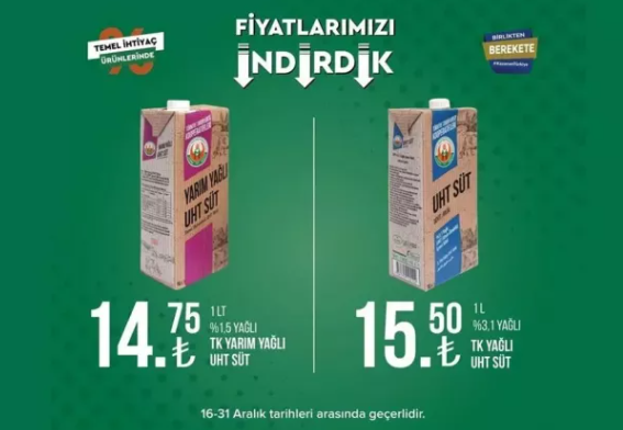 Foto - Tarım Kredi Marketleri'nde dev indirim! 31 Aralık'a kadar sürecek: Ayçiçek yağı, peynir, tuvalet kağıdı...