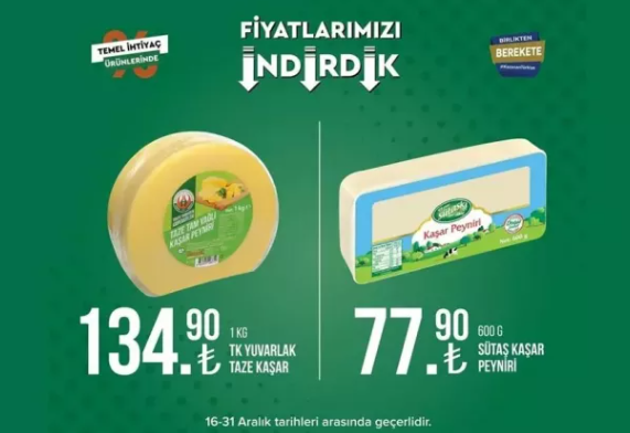 Foto - Tarım Kredi Marketleri'nde dev indirim! 31 Aralık'a kadar sürecek: Ayçiçek yağı, peynir, tuvalet kağıdı...