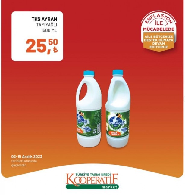 Foto - Tarım Kredi Kooperatif marketlerde indirim! Süt ve yoğurtlar için resmen sıraya girildi