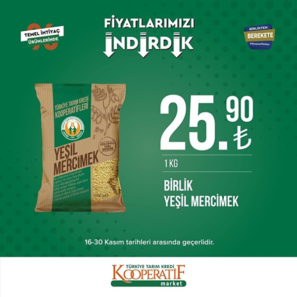 Foto - Tarım Kredi Kooperatif Marketlerde indirim uygulanacak ürünler belli oldu