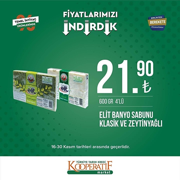 Foto - Tarım Kredi Kooperatif Marketlerde indirim uygulanacak ürünler belli oldu