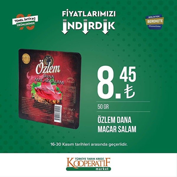 Foto - Tarım Kredi Kooperatif Marketlerde indirim uygulanacak ürünler belli oldu