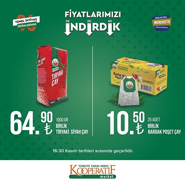 Foto - Tarım Kredi Kooperatif Marketlerde indirim uygulanacak ürünler belli oldu