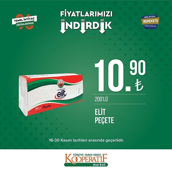 Foto - Tarım Kredi Kooperatif Marketlerde indirim uygulanacak ürünler belli oldu