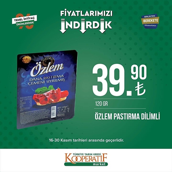 Foto - Tarım Kredi Kooperatif Marketlerde indirim uygulanacak ürünler belli oldu