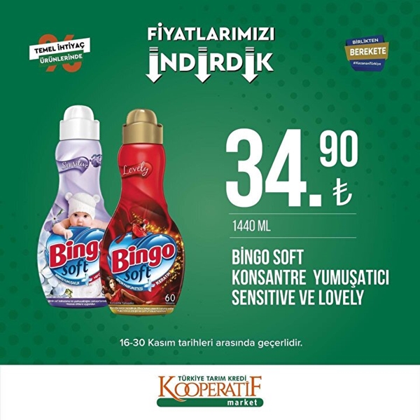 Foto - Tarım Kredi Kooperatif Marketlerde indirim uygulanacak ürünler belli oldu