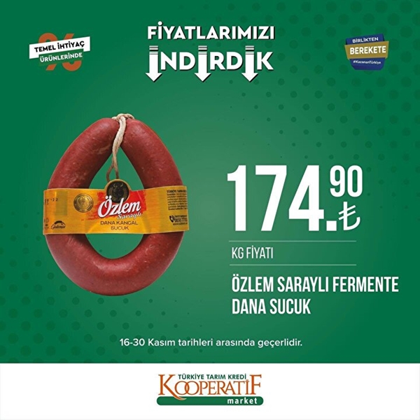 Foto - Tarım Kredi Kooperatif Marketlerde indirim uygulanacak ürünler belli oldu