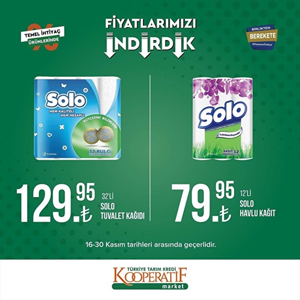 Foto - Tarım Kredi Kooperatif Marketlerde indirim uygulanacak ürünler belli oldu