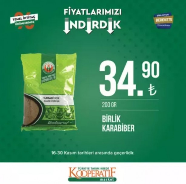 Foto - Tarım Kredi Kooperatif Market’te yeni indirimler belli oldu