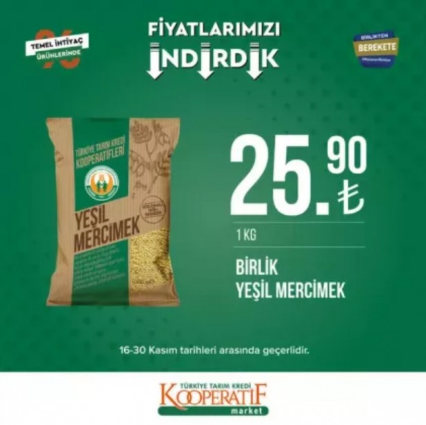 Foto - Tarım Kredi Kooperatif Market’te yeni indirimler belli oldu