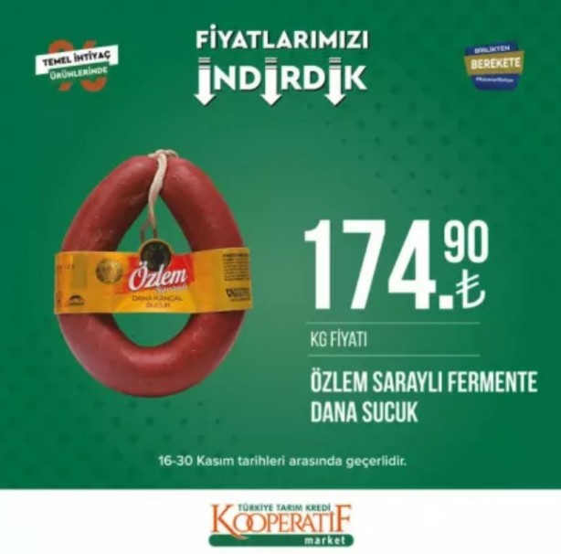 Foto - Tarım Kredi Kooperatif Market’te yeni indirimler belli oldu