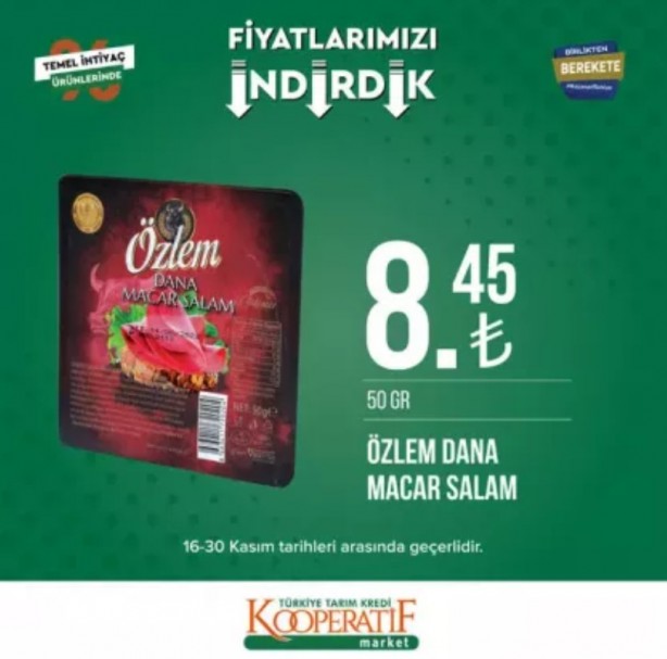 Foto - Tarım Kredi Kooperatif Market’te yeni indirimler belli oldu