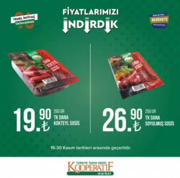Foto - Tarım Kredi Kooperatif Market’te yeni indirimler belli oldu