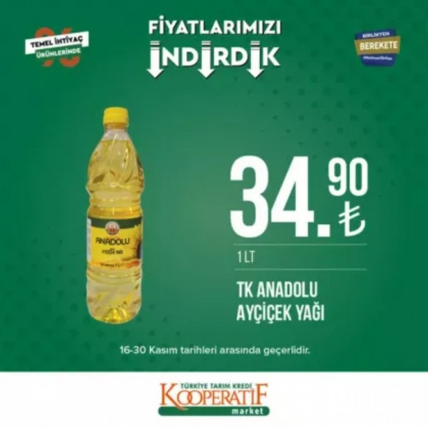 Foto - Tarım Kredi Kooperatif Market’te yeni indirimler belli oldu