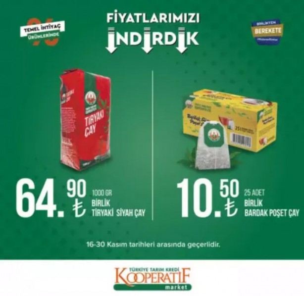 Foto - Tarım Kredi Kooperatif Market’te yeni indirimler belli oldu
