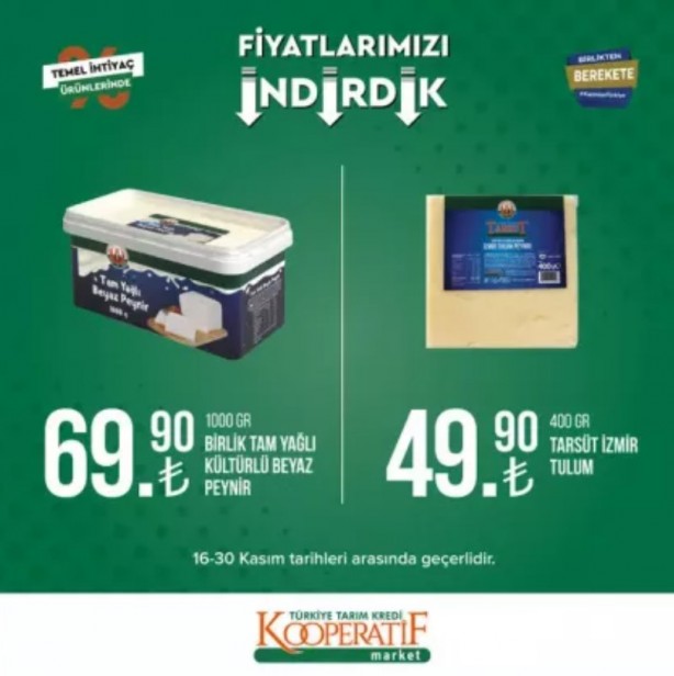 Foto - Tarım Kredi Kooperatif Market’te yeni indirimler belli oldu