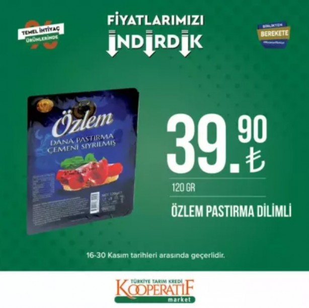 Foto - Tarım Kredi Kooperatif Market’te yeni indirimler belli oldu